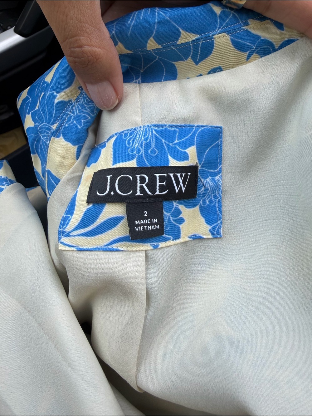 J.Crew Limited Edition Drapey Long Parke Printed Blazer in Cupro Blend 2 - Picture 3 of 4